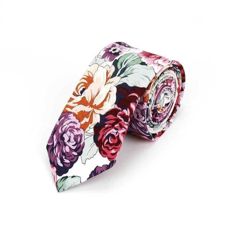 Long-Lasting Corbata de algodón suave con flores Fast