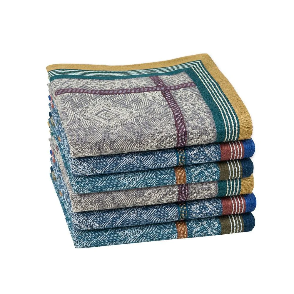 Secure Set de 6 pañuelos de algodón jacquard Modern