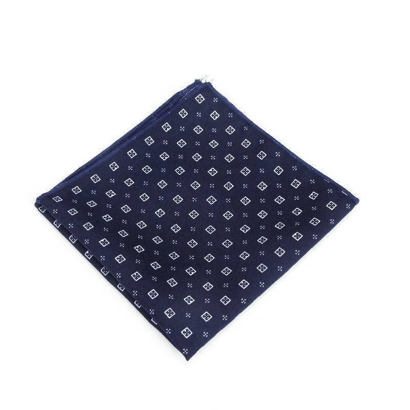 Carefully Designed Pañuelo de algodón azul marino geométrico Fine Crafted