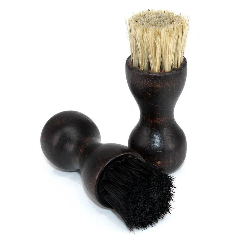 Advanced Carlo Cepillo de madera para zapatos Roud Pig Bristle Lightweight