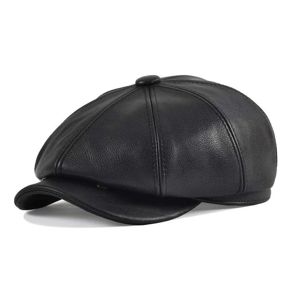 Secure Piel de vacuno Newsboy Gorra Modern