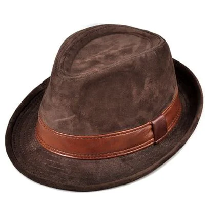Trendy Piel de ante Trilby Sombrero Modern