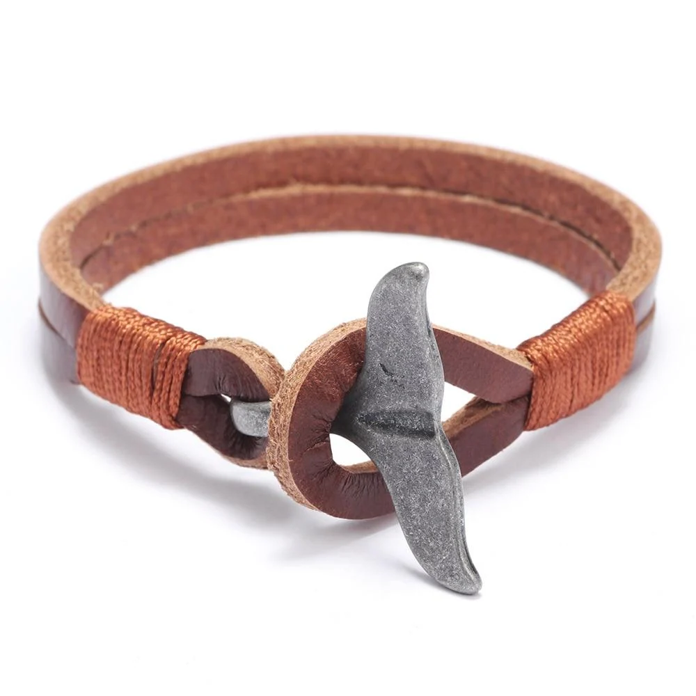 Detailed Cola de ballena Pulsera de cuero macizo Consistent