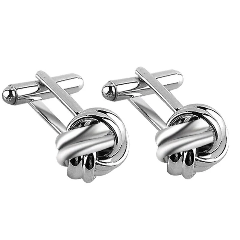 Casual Gemelos nudo de metal Superior