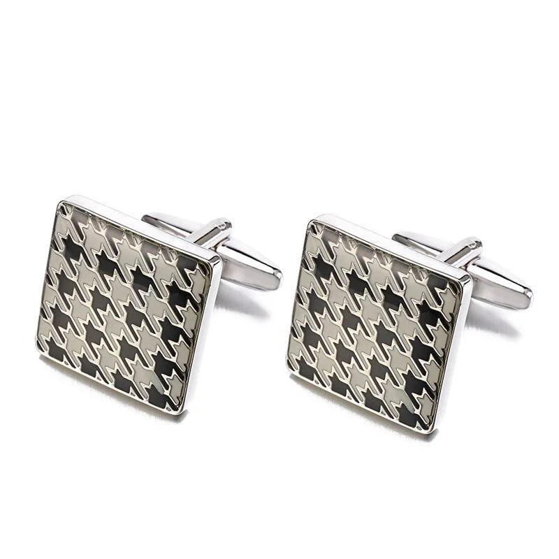 Soft Houndstooth Gemelos cuadrados esmaltados Durable