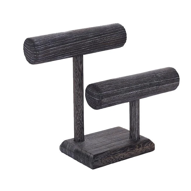 Exclusive Soporte para pulseras vintage de madera de 2 niveles Lightweight