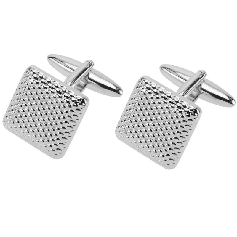 Breathable Gemelos Pin Dot Silver-Tone Professional