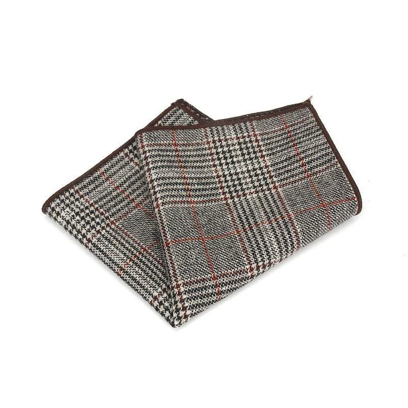 Artisan Pañuelo de bolsillo de lana gris a cuadros tartán Durable