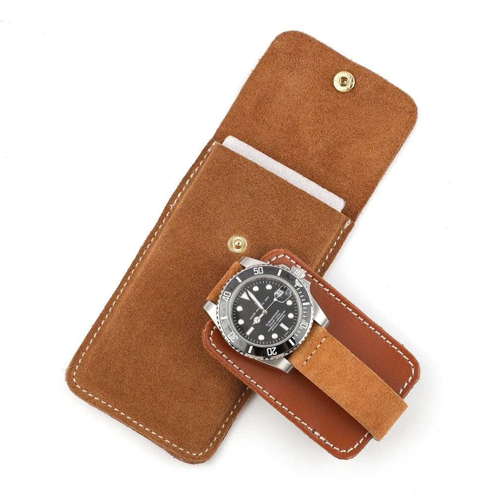 Trusted Antoine Estuche de viaje para reloj de piel de ante High-End