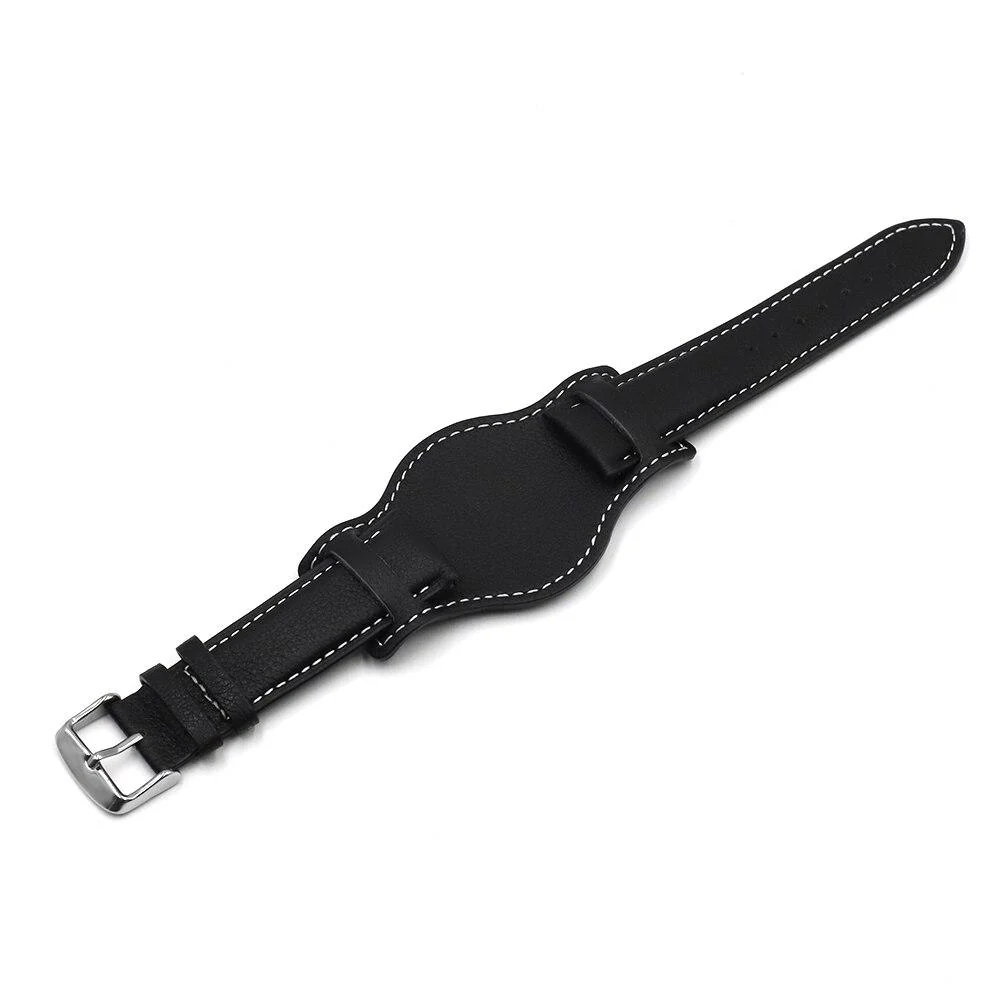 Luxury Apollinaire Correa de cuero de vaca para reloj Bund con hebilla de lengüeta Flexible