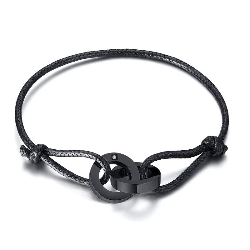 Versatile Pulsera de cuerda minimalista Circle Duo Natural