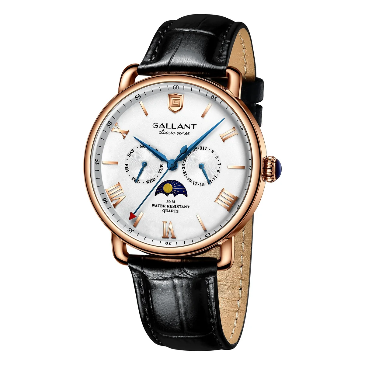 Convenient Hubert Reloj clásico con fases de la luna Selected