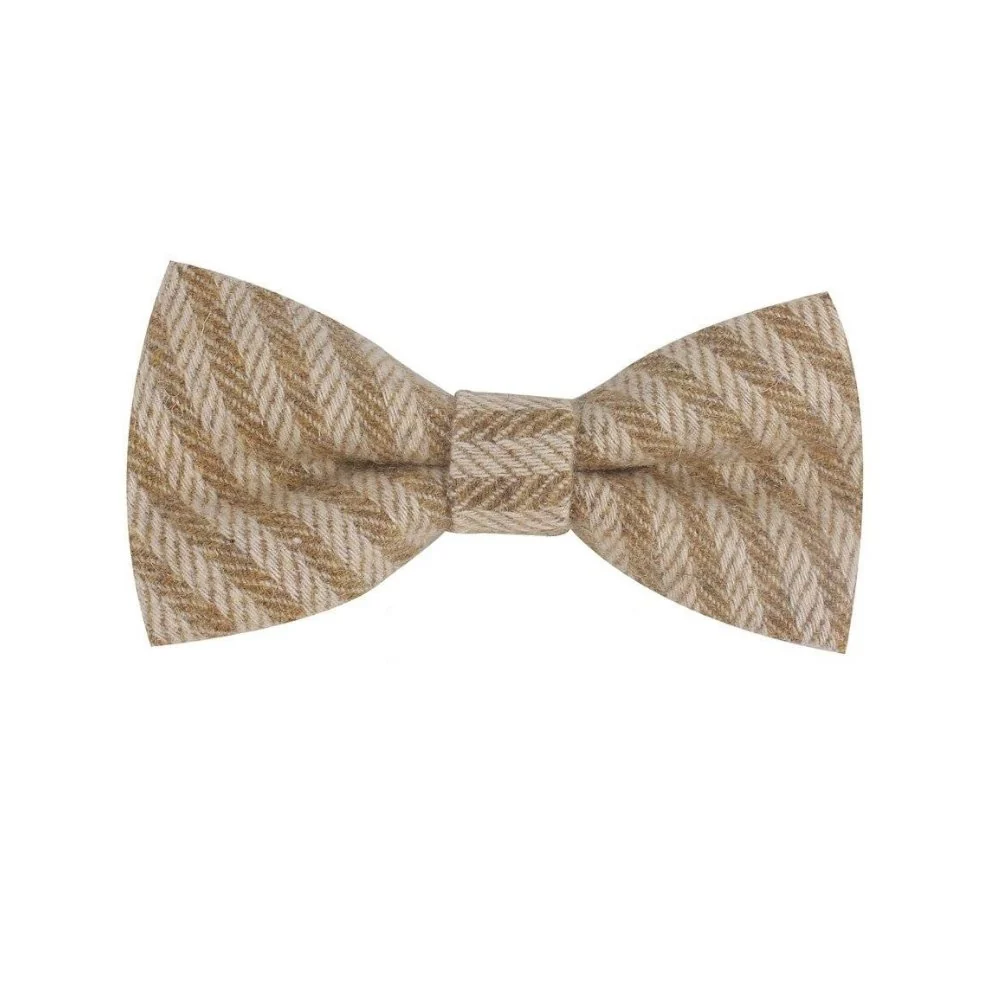 Sustainable Striped Wool Bow Tie Pre-Tied Flexible
