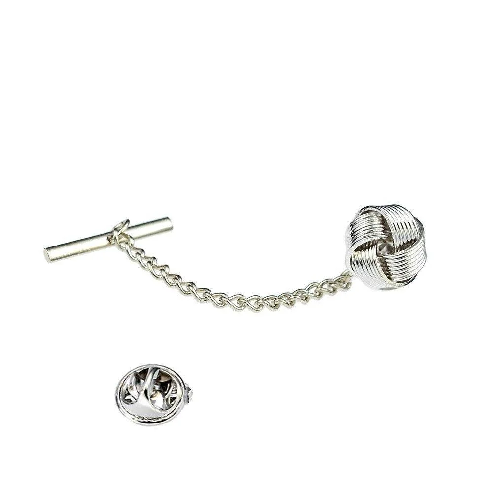 Crafted Metal Knot Tie Tack Environmentally Friendly