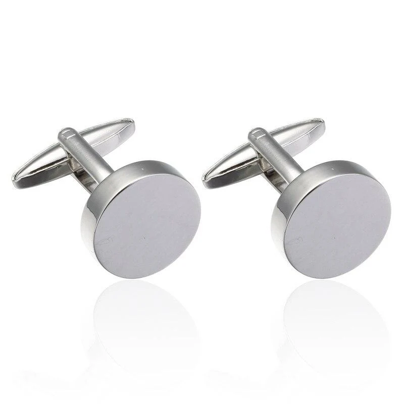 Elite Circular Blank Minimalist Cufflinks Secure