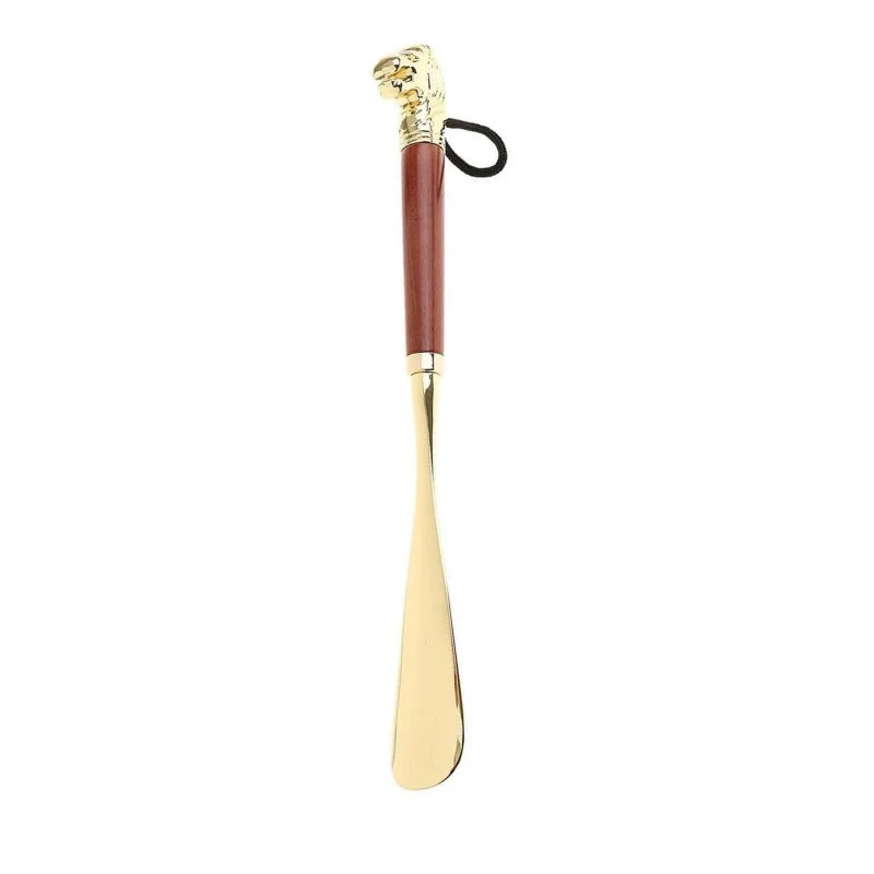 Advanced Gold-Tone Lion Head Metal Shoehorn Natural