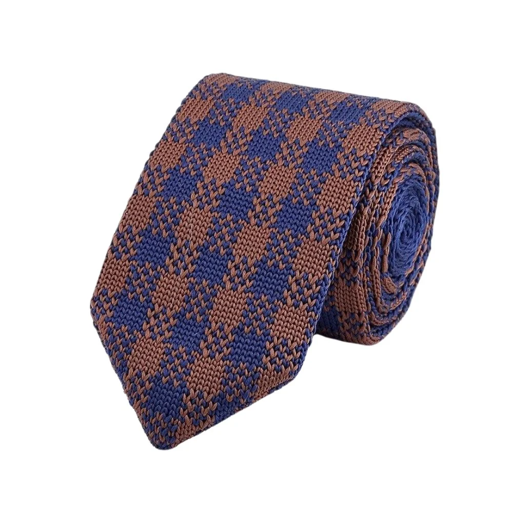 Exceptional Checkered Knitted Tie Environmentally Friendly