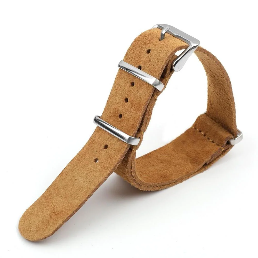 Elite Maurice Soft Suede Zulu Strap With Silver Buckle Quality