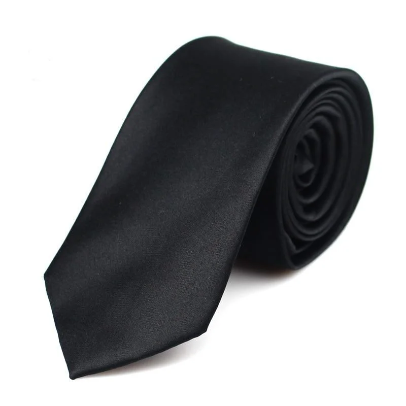 Minimalist Solid Black Slim Tie Easy-to-Use