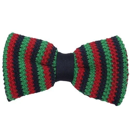 Versatile Slim Striped Knitted Bow Tie Pre-Tied Effective