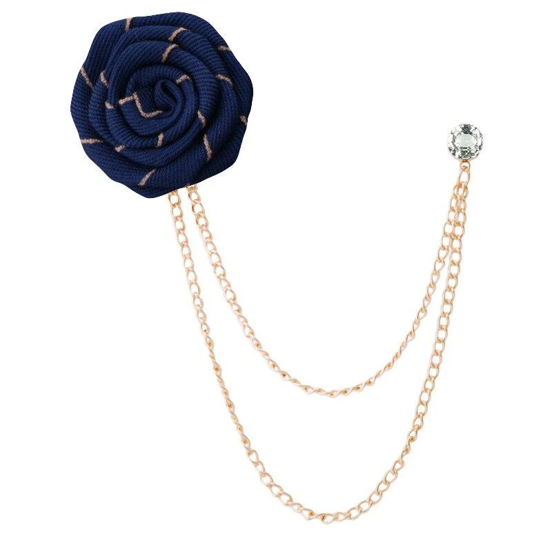 Specialty Satin Rose Striped Tassel Pin Responsible