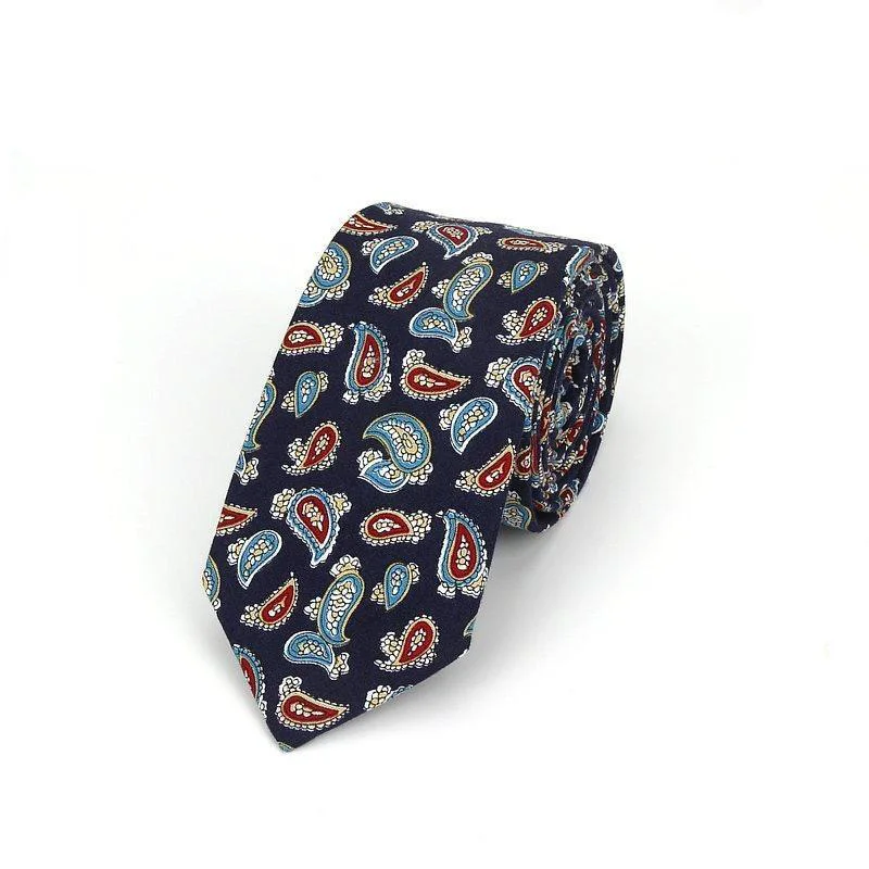 Sustainable Elegante corbata de algodón Paisley Pure