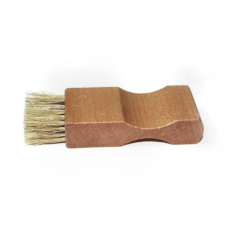 Advanced Benito Cepillo de zapatos portátil de madera de haya y cerdas de cerdo Natural