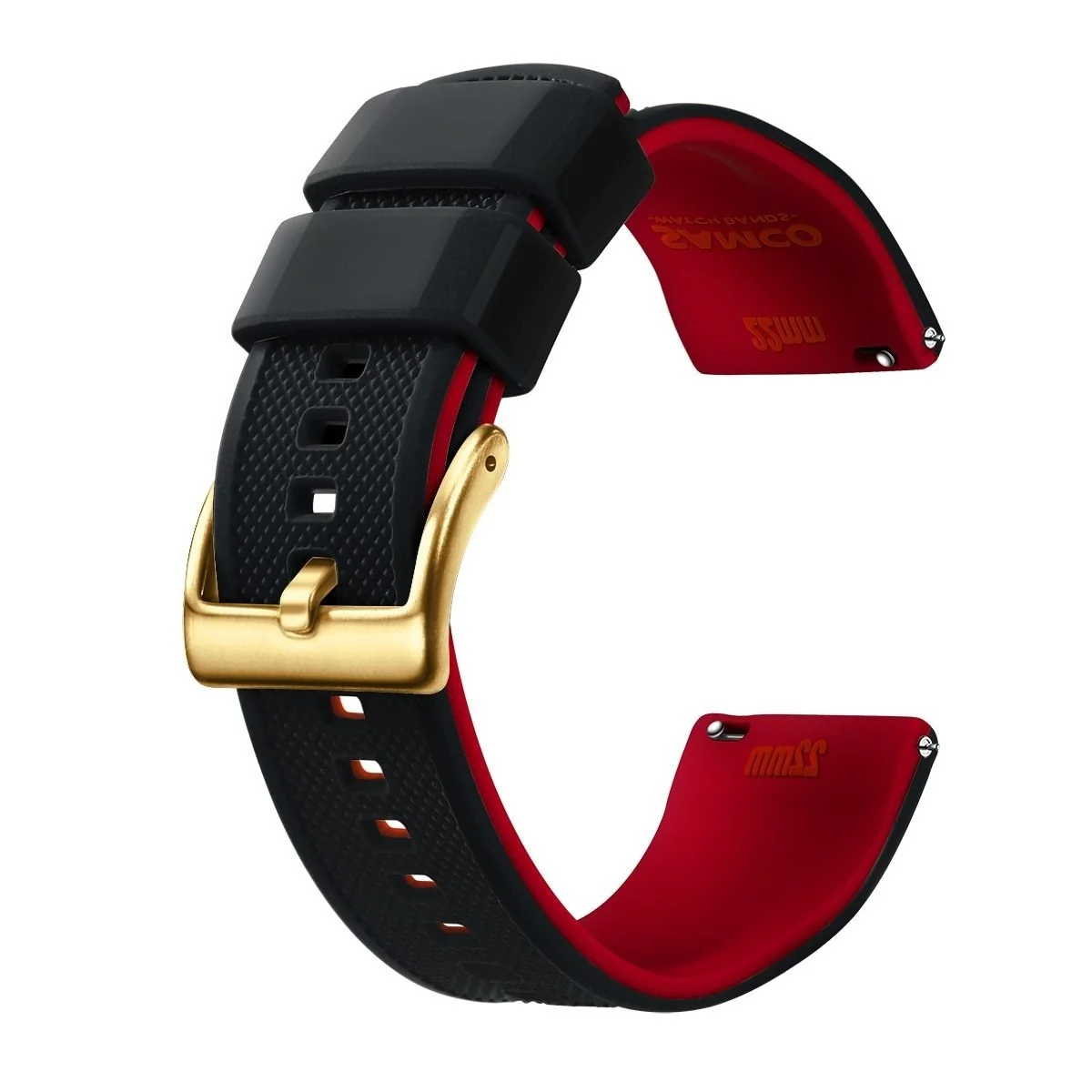 Comfortable Rafael Correa de silicona para reloj Tropic con hebilla hebijón dorada Functional