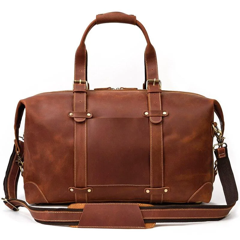 Exclusive Duncan Bolsa de viaje de piel Crazy Horse Durable