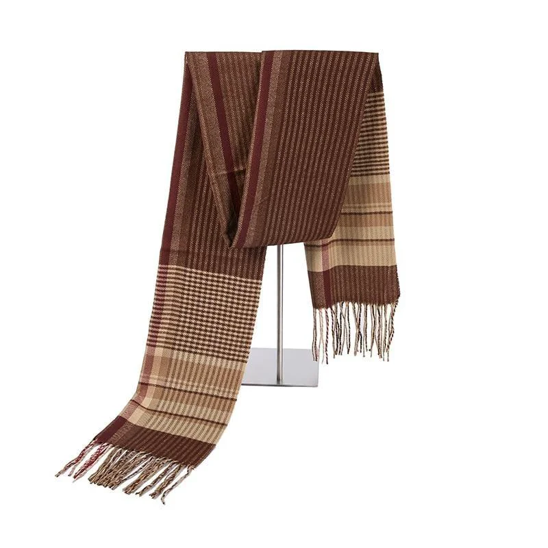 High-Quality Kenneth Bufanda de lana de cachemira a cuadros Comfortable
