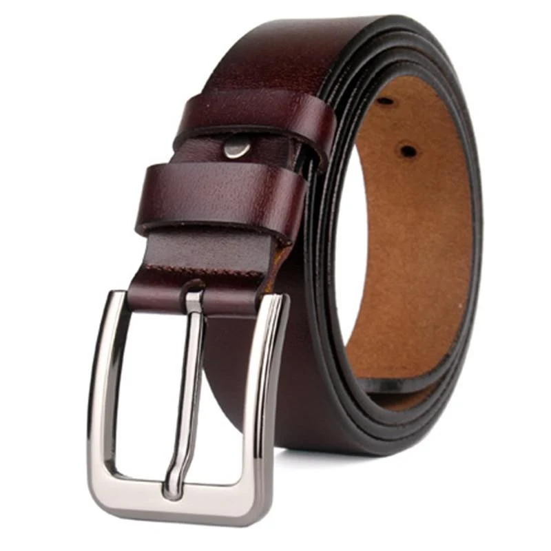 Comfortable Gilberto Cinturón de piel de vaca maciza Premium Material