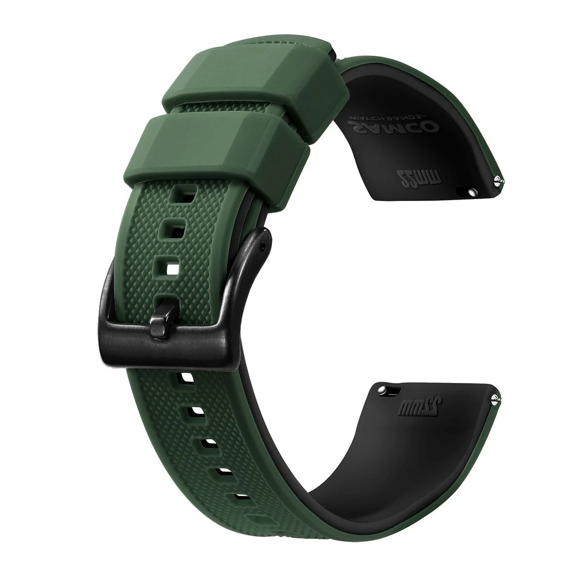 Authentic Rafael Correa de silicona para reloj Tropic con hebilla hebijón negra Powerful