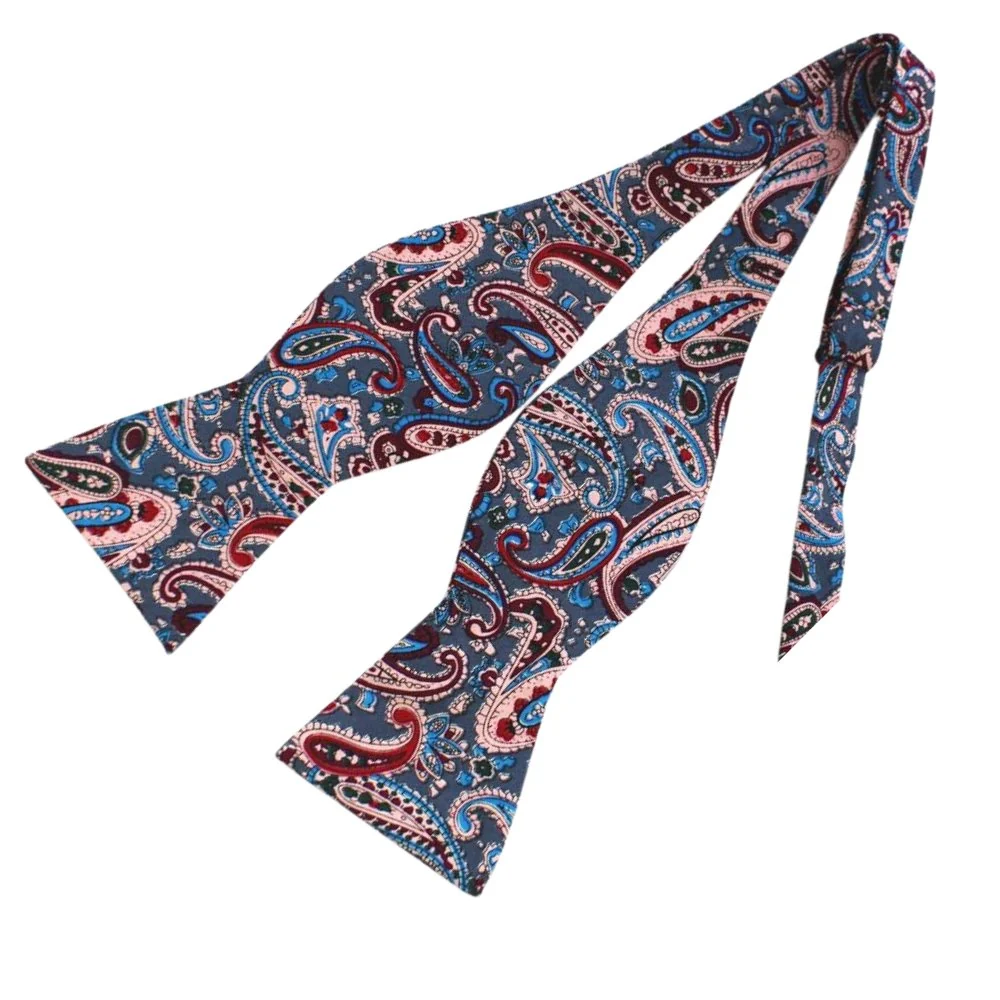 Detailed Pajarita de algodón Paisley Smooth