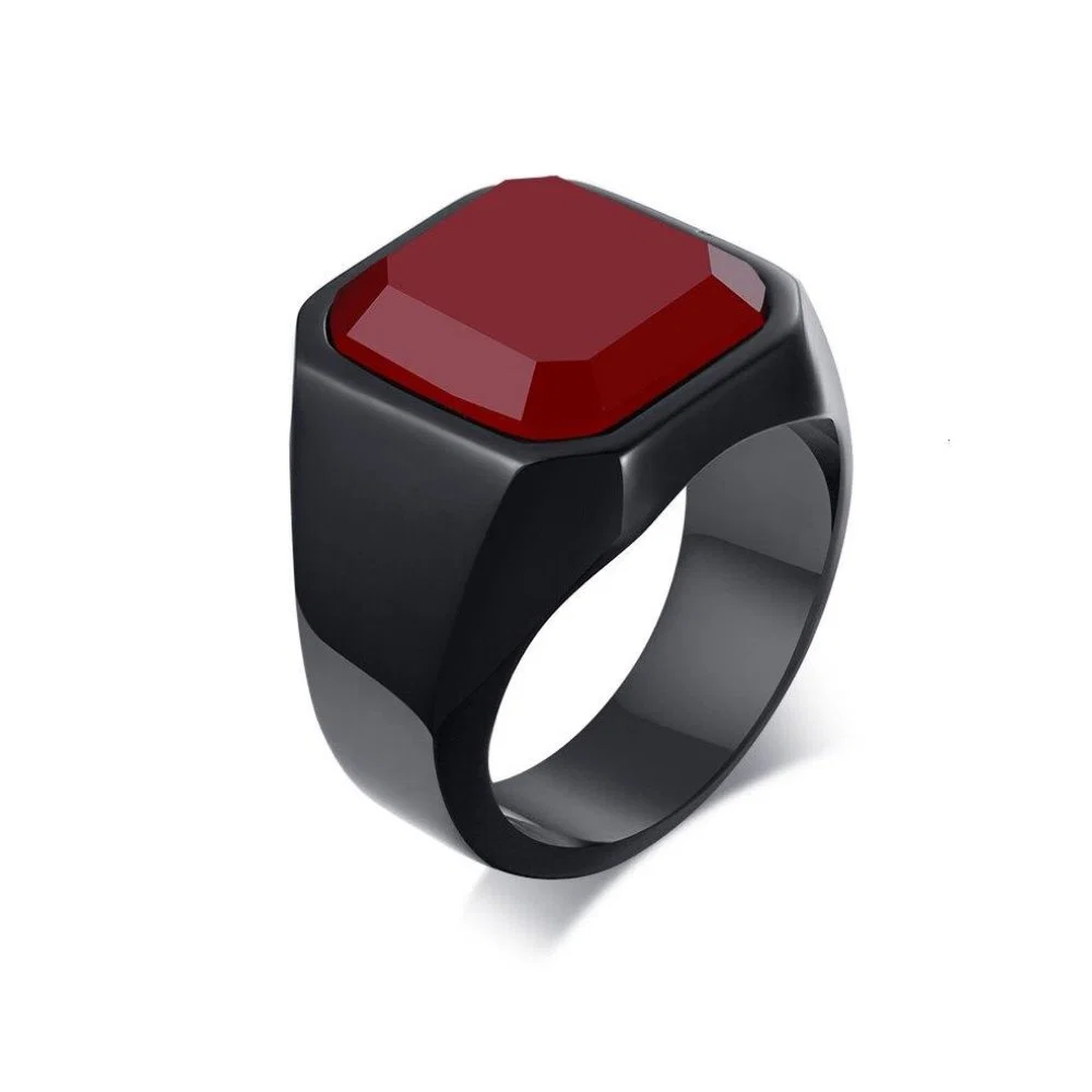 Solid Anillo de sello de cristal de cornalina Smart