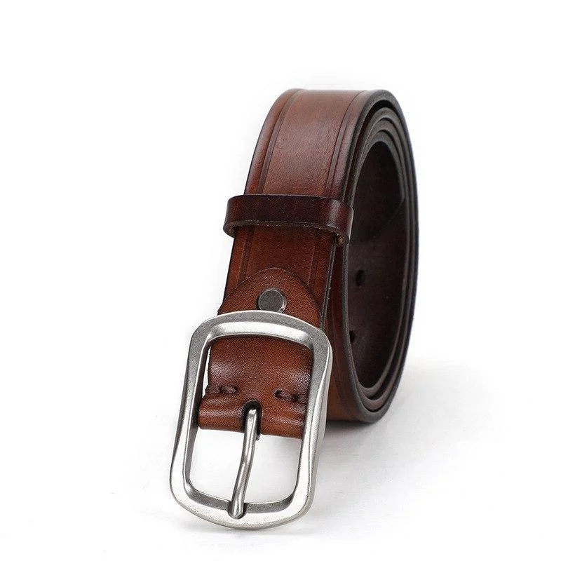 Easy-to-Use Alonso Cinturón casual de piel de vacuno Green
