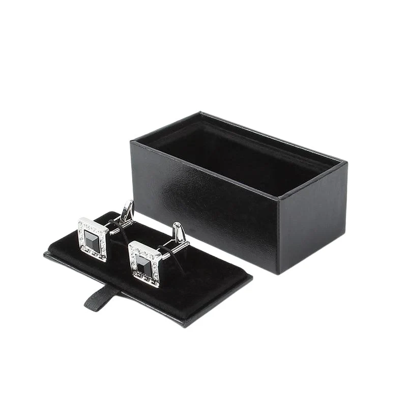 Natural Joyero de terciopelo negro para gemelos o pasador de corbata Enhanced