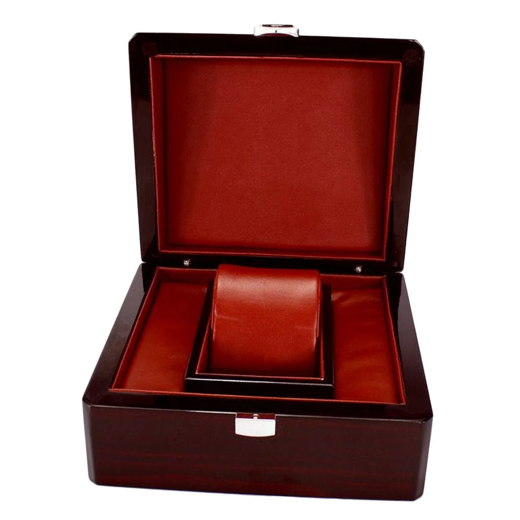 User-Friendly Gaspare Caja de madera brillante para un reloj Casual