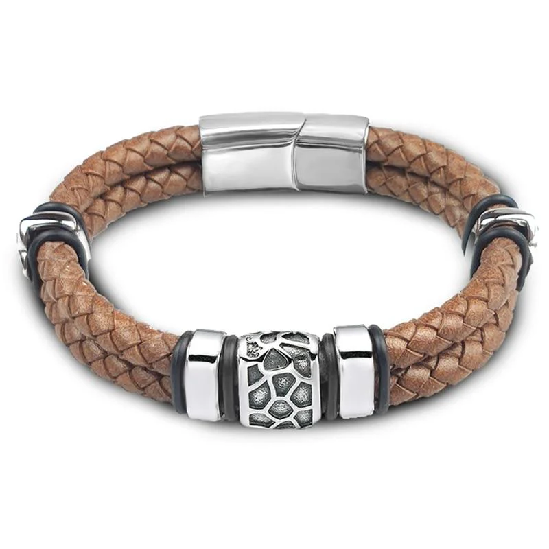 Sustainable Rickard Pulsera nórdica de cuero trenzado High-Quality
