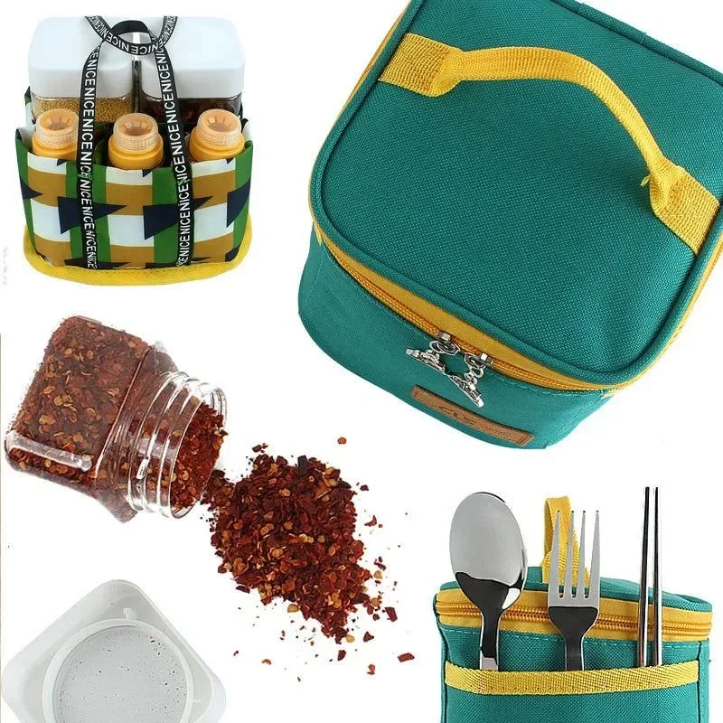 Durable Juego de cocina portátil para acampar al aire libre con tarro de condimentos Fashionable