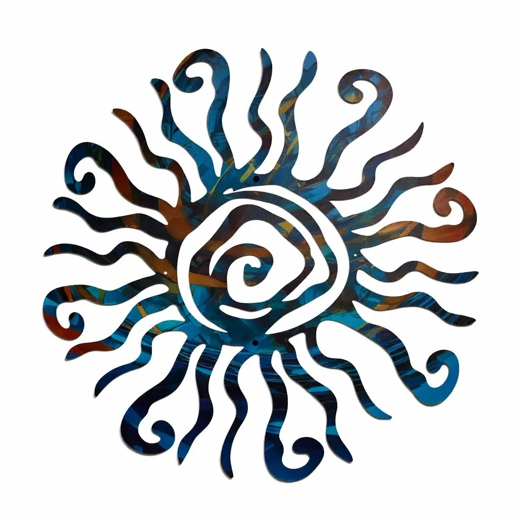Powerful Colorful Metal Sun Wall Decor 23.62in — 5 Designs Fine