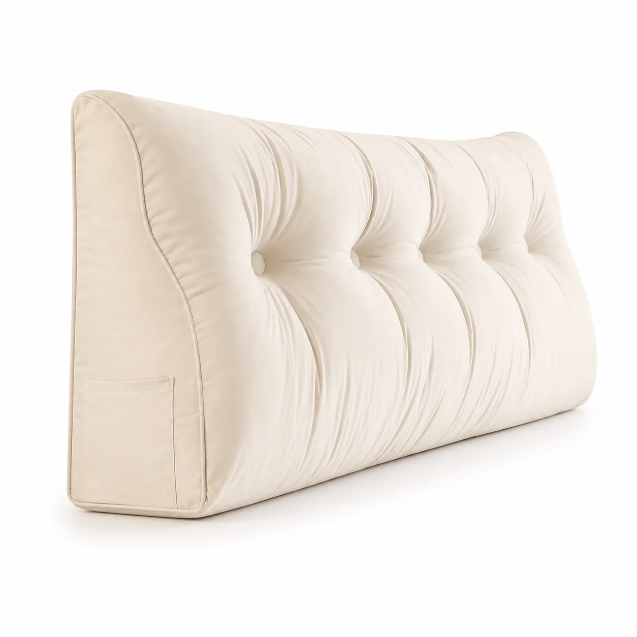 Outstanding Champagne Tufted Headboard Backrest Pillow-Wide Bed Reading Cushion Standard Queen Dependable