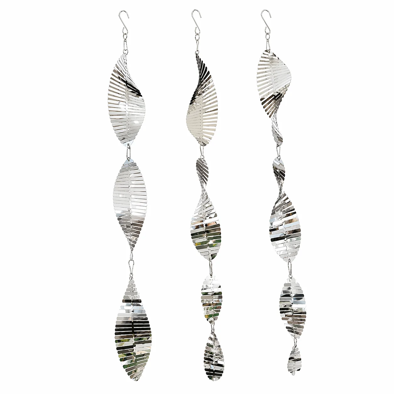 Original Design Mirrored Fishbone Wind Spinner Set-304 Stainless Steel Outdoor Hanging Decor Solid