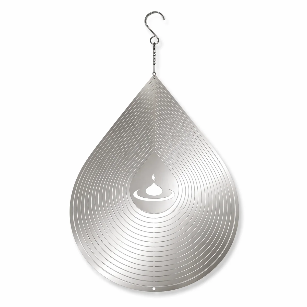 Sustainable Teardrop Wind Spinner-Mirror Silver or Aurora Blue-Purple Stainless Steel Casual
