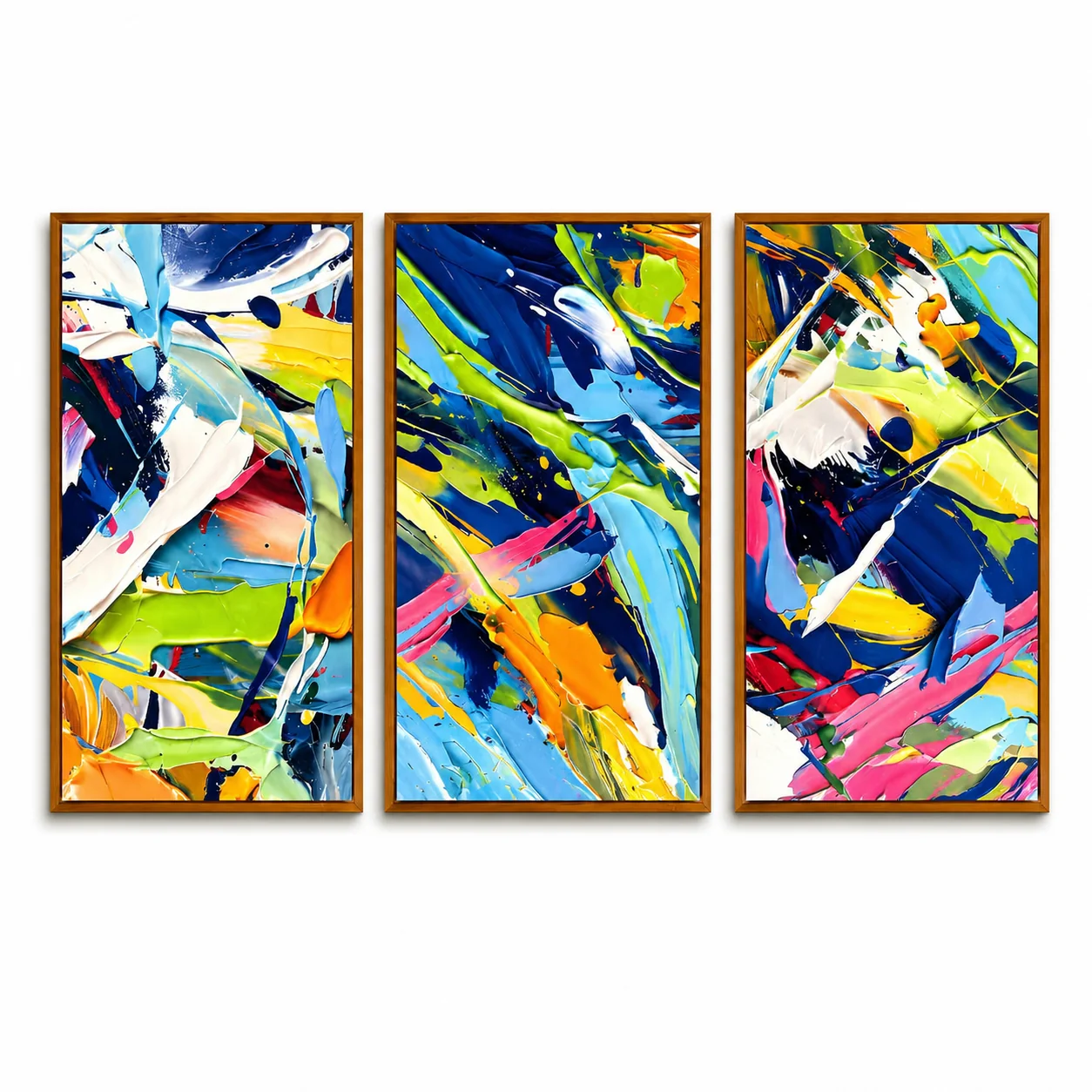 Lightweight Colorful Abstract Triptych Canvas Wall Art Set Soft