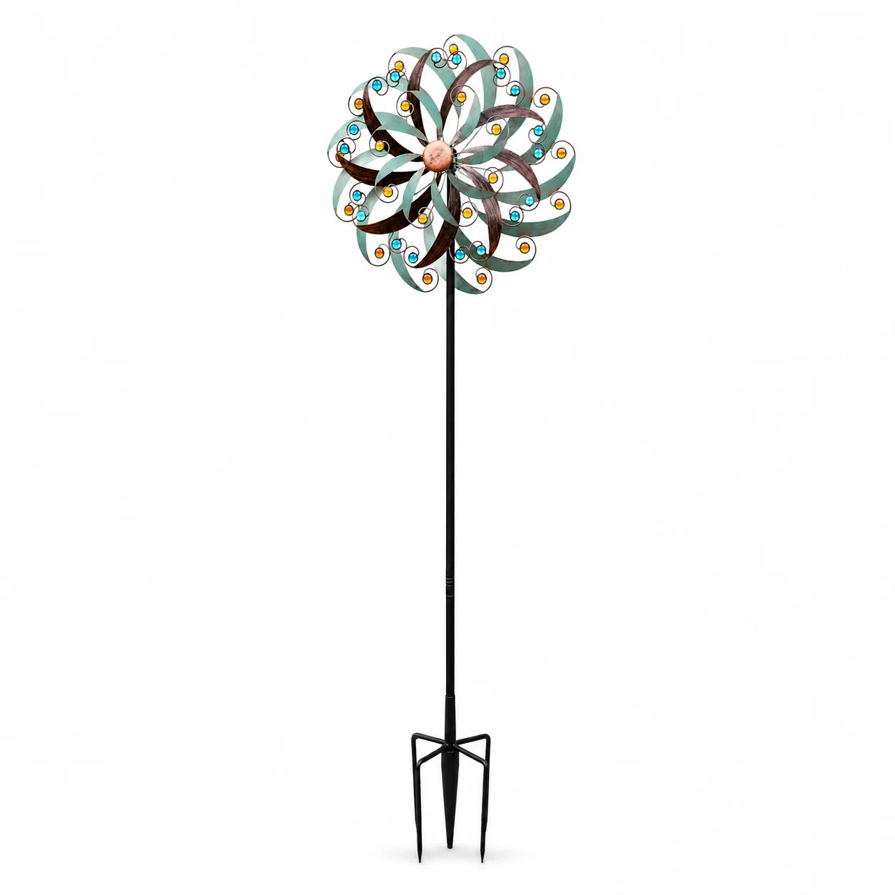 Refined Vintage Triple-Layer Kinetic Wind Spinner-Statement Garden Sculpture Traditional