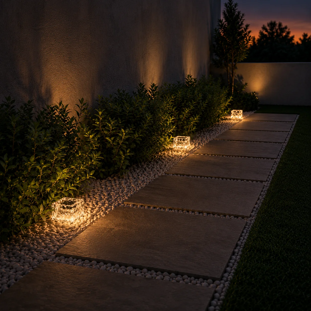 Enhanced Solar Glass Brick Light-Warm Glow Accent Flexible
