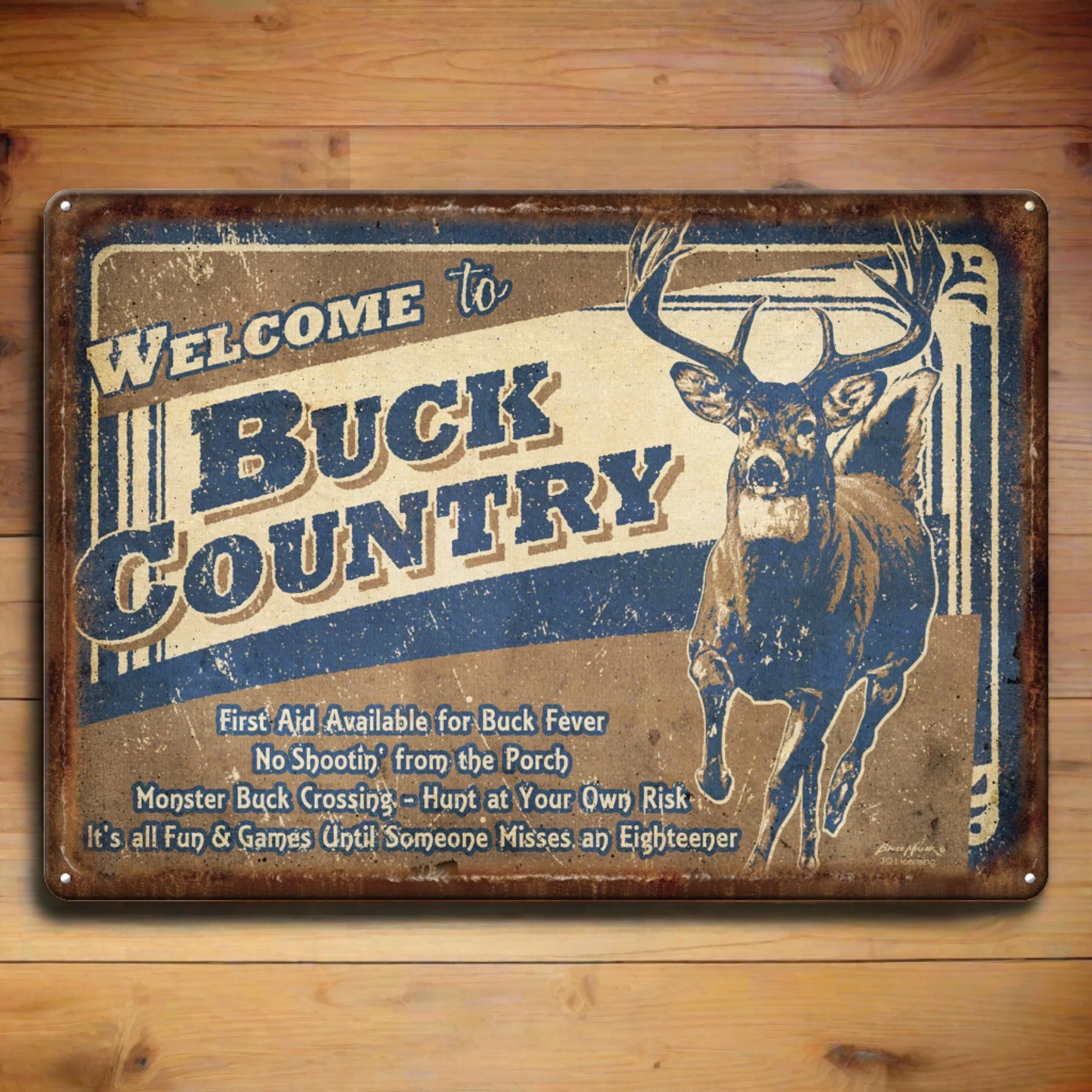 Clean Tin Sign 12in x 17in-Buck Country Solid
