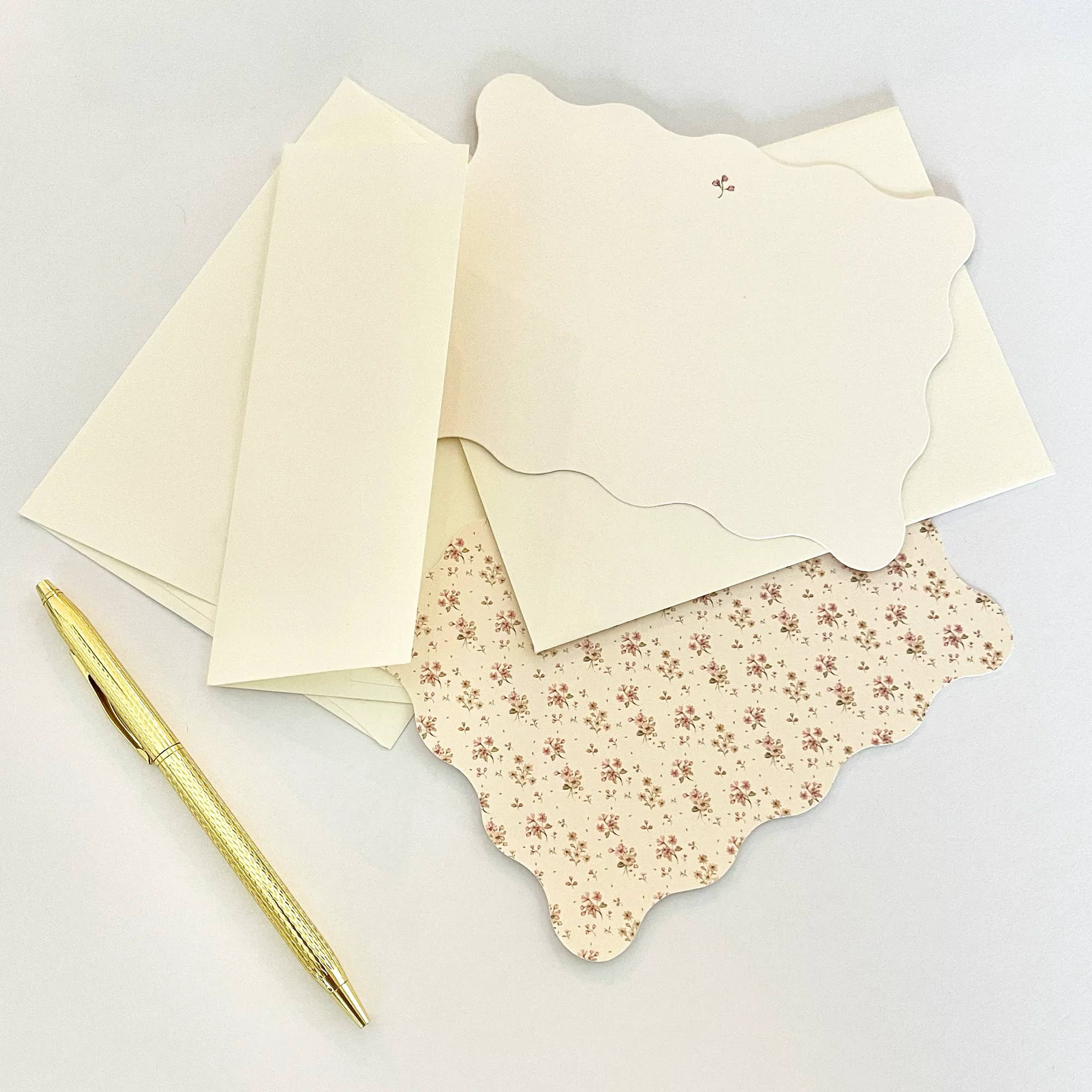Natural Ditsy Floral Note Card Set Elite