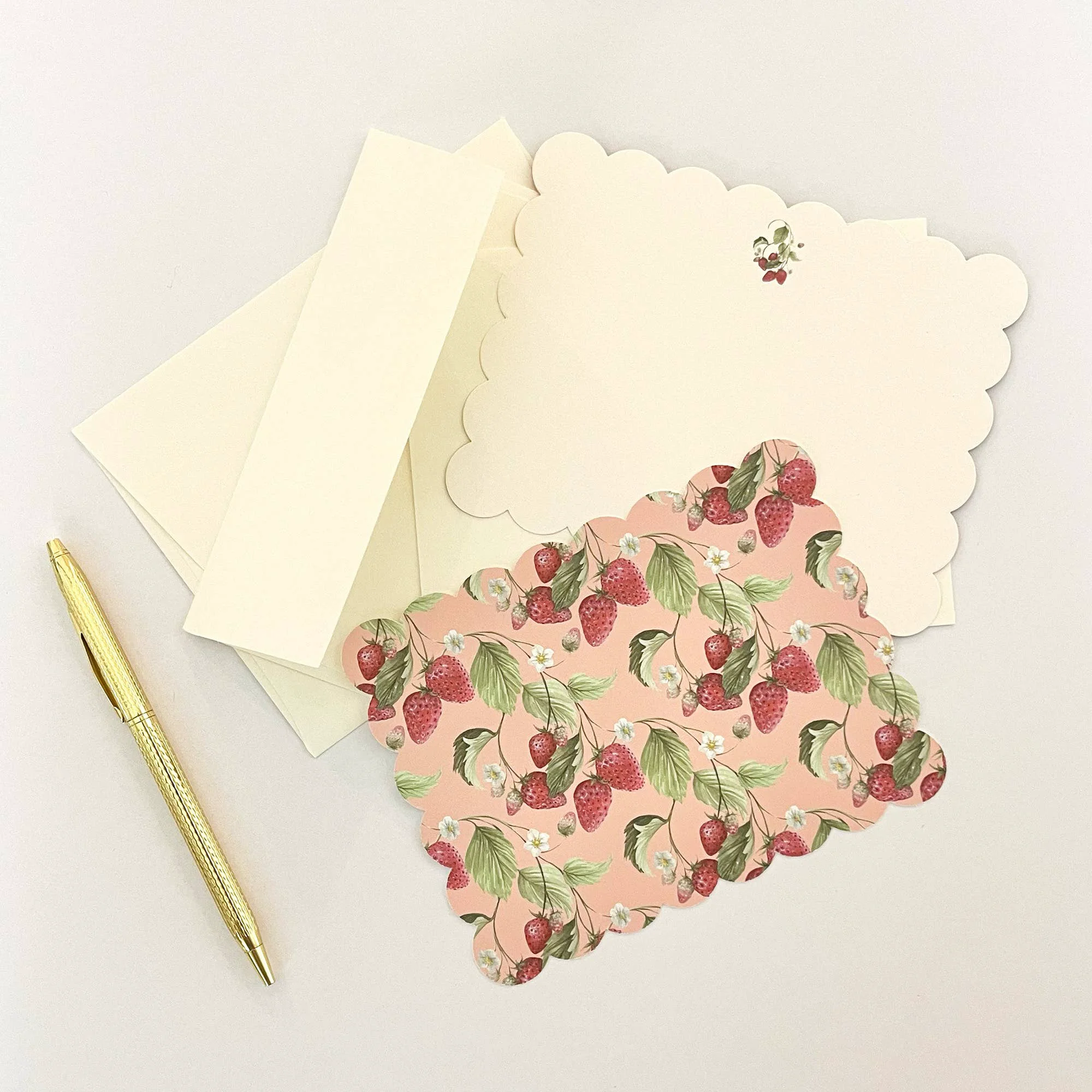 Functional Strawberries Note Card Set Crafted