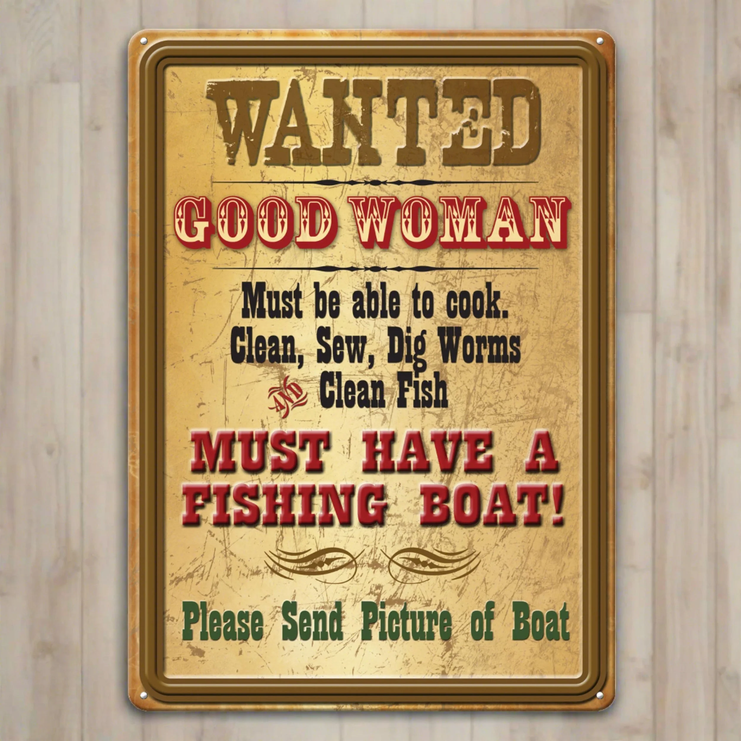 Specialty Tin Sign 12in x 17in-Wanted Good Woman Soft